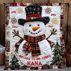 Nana Grandma Gigi - Personalized Snowman & Snowflake Blanket