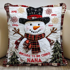 Nana Grandma Gigi - Personalized Snowman & Snowflake Throw Pillow