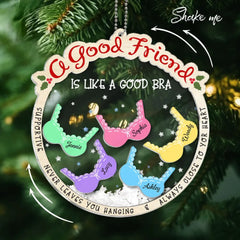 A Good Friend Is Like A Good Bra, Funny Cute Personalized Ornament For Besties, Sisters