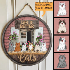 Welcome Door Signs, Gifts For Cat Lovers, Life Is Better With Cats , Cat Mom Gifts