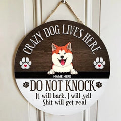 Pawzity Crazy Dogs Live Here Signs_ Gifts For_yythk