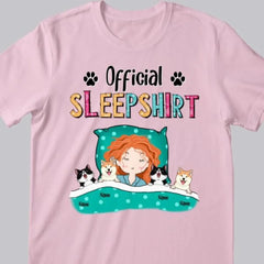 Official Sleep Shirt_ Girl And Her Cats & Do (1)