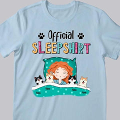 Official Sleep Shirt_ Girl And Her Cats & Do (2)