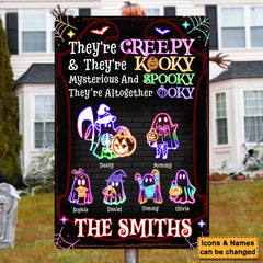 Personalized Halloween Family Boo Neon Metal Sign