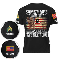 Custom Veteran World Tour Shirt - Sometimes I Look Back On My Life And I’m Seriously Impressed I’m Still Alive