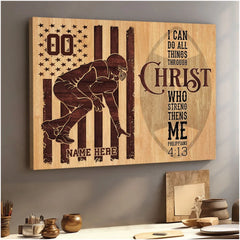 Personalized Gifts for Football Players Christ Canvas Print Wall Art