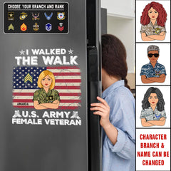 I Walked The Walk United Military Branch Female Veteran Sticker For Female Veteran