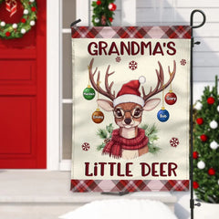 Grandma’s Little Deer – Personalized Christmas Garden Flag Decoration