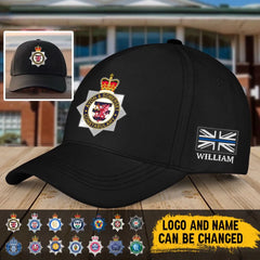 Personalized UK Police Branch Logo & Name Black Cap Printed