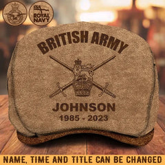 Personalized British Army Logo Custom Name & Time Jeff Cap Printed