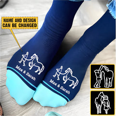 Personalized Horse Girl Custom Name Horse Lovers Gift Sock 3D Printed