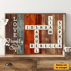 Personalized Family Crossword Art - Created In A Moment, Treasured Forever Poster