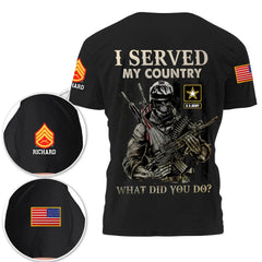 Custom Military Rank Gifts For Veteran 3D Shirt