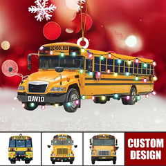 2024 New Release Personalized School Bus Ornaments Gift For Bus Driver