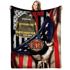 Firefighter Armor Proud Firefighter Custom Blanket Gift For Firefighter Fireman