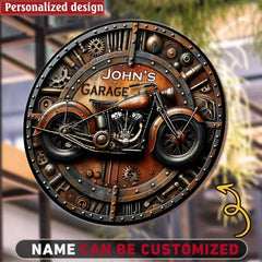 Awesome Biker - Personalized Biker Round Wooden Sign