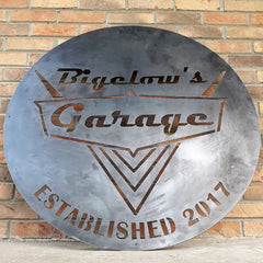 Custom Metal Garage Sign - Personalized Vintage Style with Customizable Year